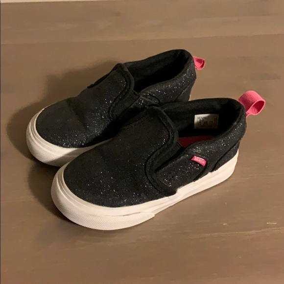 Vans “Asher” Sparkly Black Sneakers - Toddler’s Size 6 - Picture 2 of 4